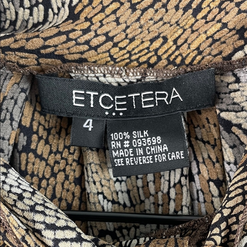 Etcetera Multicolor Patterned Silk Blouse Size 4 - image 5